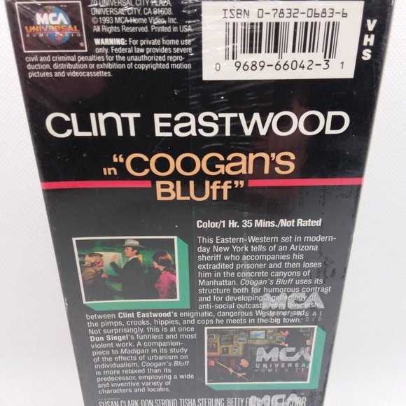 Coogans Bluff VHS Clint Eastwood New Factory Sealed - Picture 2 of 4